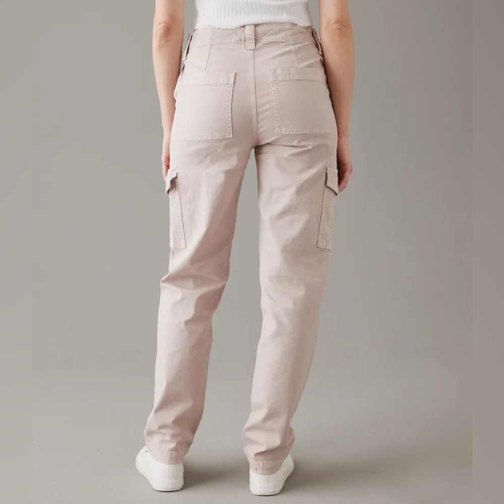 American Eagle Stretch Cargo Straight Pant Khaki 8 Long - Picture 2 of 15